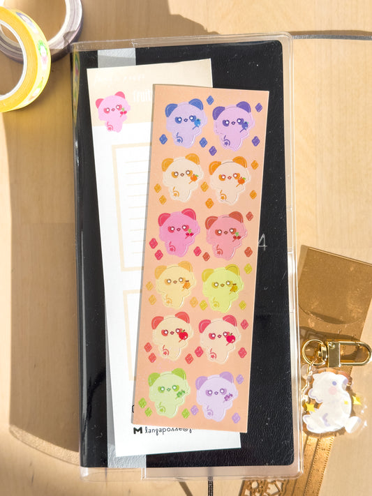 Fruits Day x Tanuki: Glitter Deco Sticker Sheet