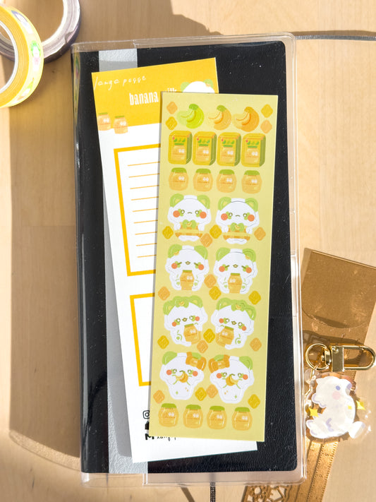 Banana Milk x Tanuki: Glitter Deco Sticker Sheet