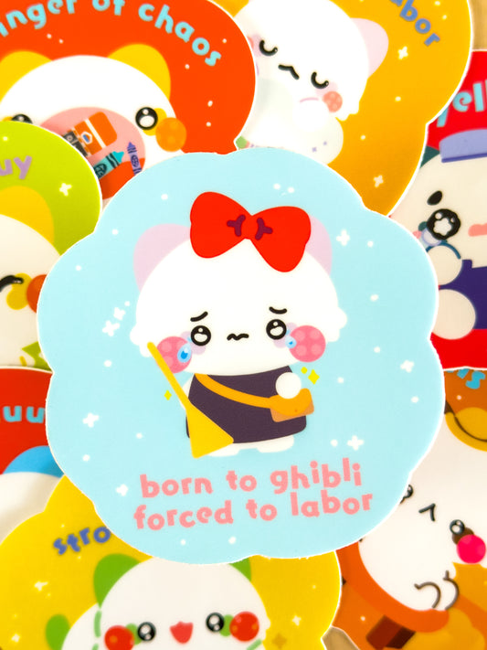 Born to Ghibli, Forced to Labor: Vinyl Sticker